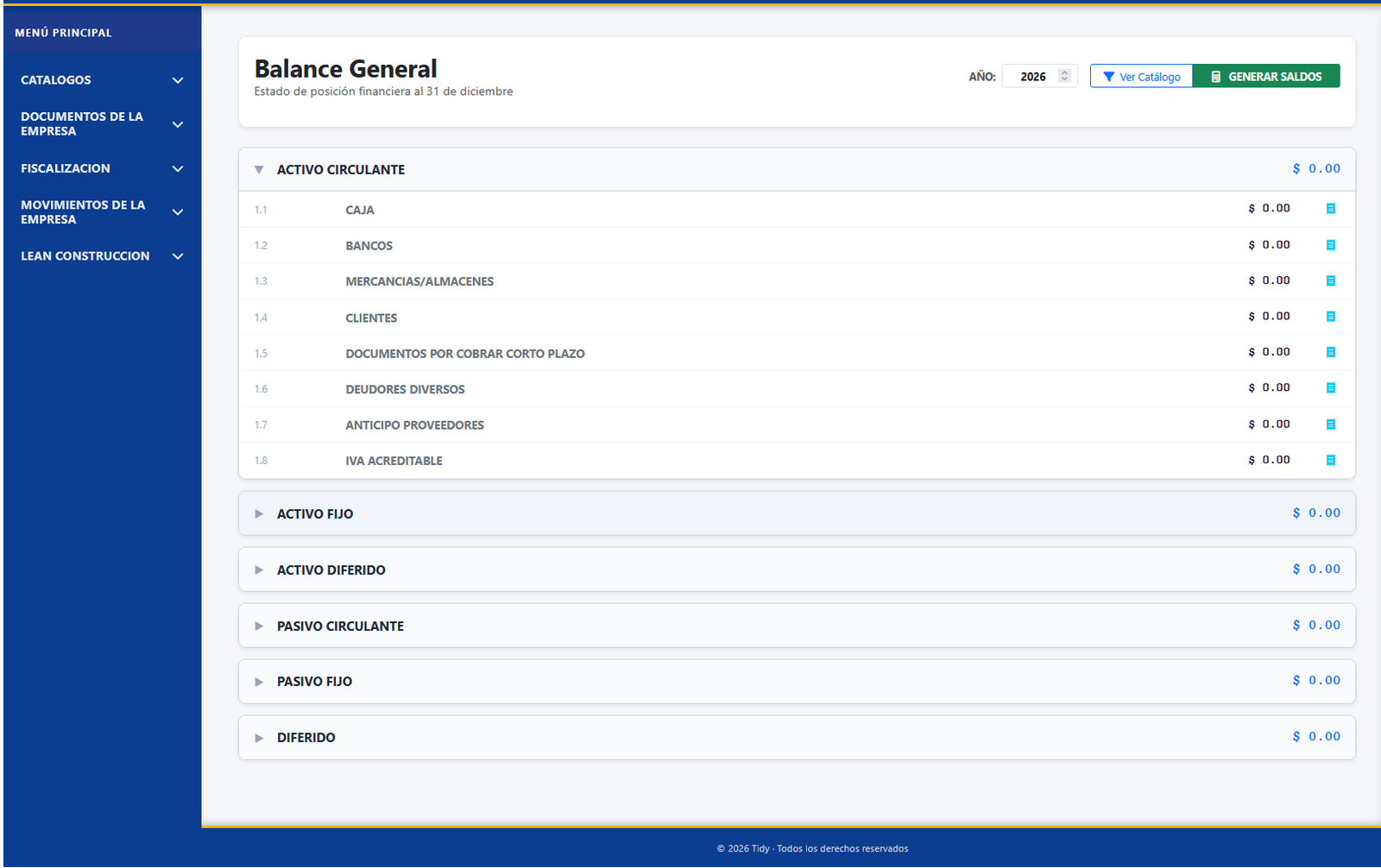 Genera el balance general de tu empresa