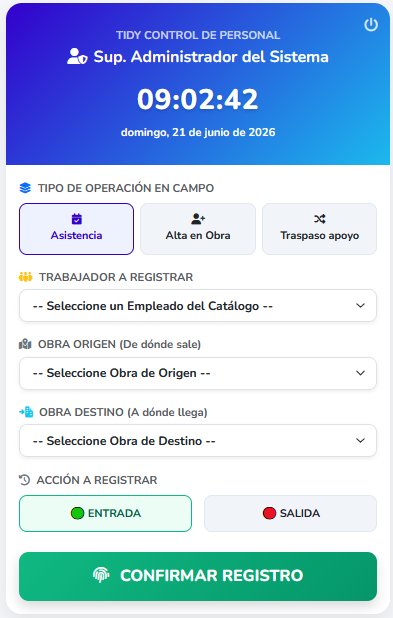 Reloj Checador en campo